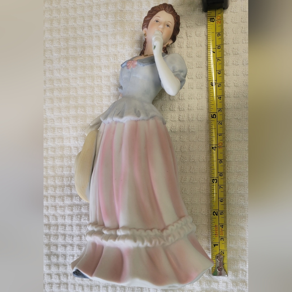 Home Interiors Porcelain Figurine with Pink and Blue Dress